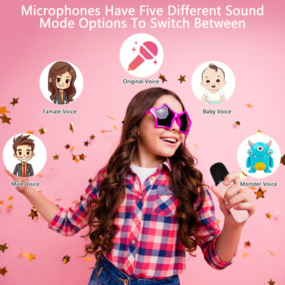 Birthday Gifts for 3, 4, 5, 6, 7, 8, 9, 10, 11, 12 Year Old Toys Girls Boys, Christmas Stocking Stuffers,Karaoke Machine for Kids Teens Adults, Portable Bluetooth Speaker with Wireless Microphone