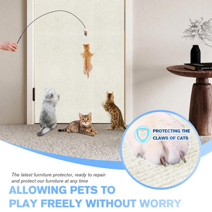 Cat Scratch Mat 5Pack,39.3"x15.7" Cat Scratching Mat Self-Adhesive Carpet Mat Trimmable, Cat Wall Shelves, Cat Scratcher Board,DIY Furniture Protecting Furniture Protector Sofa