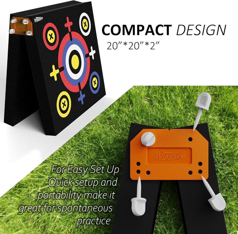Foam Archery Target Set - 20'' x 20'' x 4'' High-Density Blocks | Portable & Foldable for Youth Practice (2 Pack)