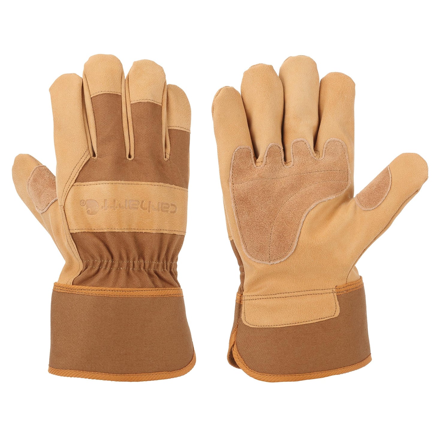 Carhartt Men's Grain Leather Work Glove with Safety Cuff Cold Weather, Brown, XXL