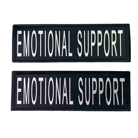 Albcorp Reflective Emotional Support Dog Patch - Set of 2 Tags with Hook Backing for ESA Dog Vest, Harness, or Collar - Emotional Support Dog Patches for Animal Vest.