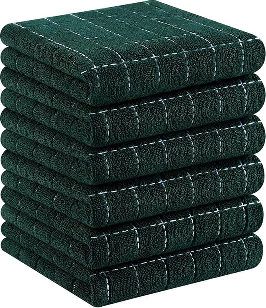 Homaxy 100% Cotton Terry Kitchen Towels, Checkered Designed, Soft and Super