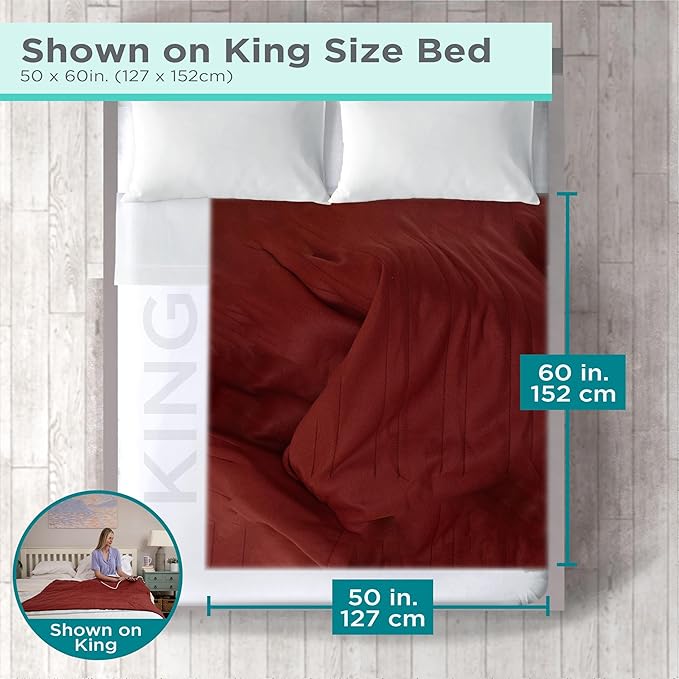 BLACK+DECKER Heated Blanket Electric Throw, Fleece Electric Blanket, Heating Blanket with 4 Heating Levels, 3H Timer, Auto Shutoff, Fast Heating (50x60 inches, Chocolate)