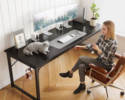 Coleshome 71 Inch Computer Desk, Modern Simple Style Desk for Home Office, Study Student Writing Desk, Black