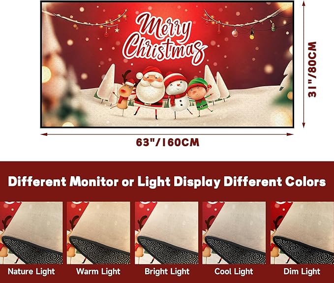 Christmas Rug Xmas Holiday Decorative Pattern Welcome Mat for Home Decoration Non Slip Outdoor Indoor Entrance Floor Mat,63" X 31"