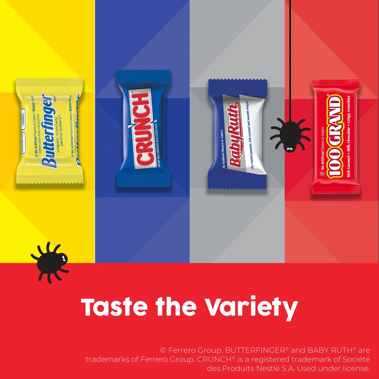 Butterfinger, CRUNCH, Baby Ruth, 100 Grand Minis, Assorted Candy Bars, Great for Sharing, Bulk 135 Count Pack, 55.3 oz