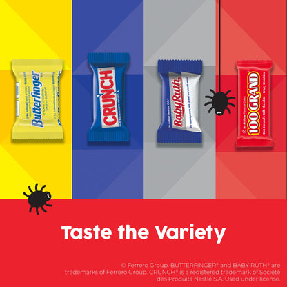 Butterfinger, CRUNCH, Baby Ruth, 100 Grand Minis, Assorted Candy Bars, Great for Sharing, Bulk 135 Count Pack, 55.3 oz