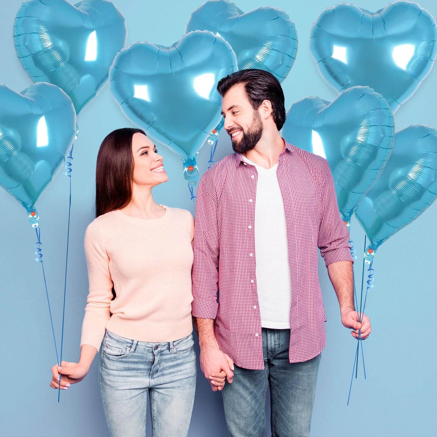 12 Pcs Red Heart Balloons,18 Inch Heart Foil Balloons Love Balloon Valentine Balloon for Birthday Party Wedding Engagement Party Baby Shower Valentine Day Decorations (red)