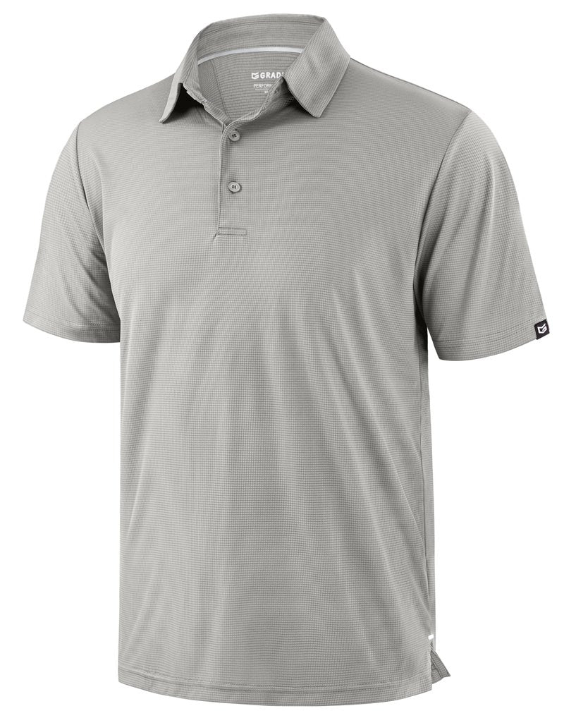 G Gradual Mens Golf Shirt Short Sleeve Dry Fit Moisture Wicking Lightweight Performance Athletic Grid Summer Collared Polo Shirts for Men(Warm Gray,Large)