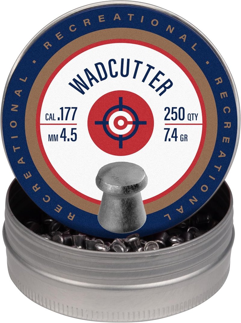 Crosman .177-Caliber 7.4-Grain Flat-Nose Wadcutter Pellets - 250 Count
