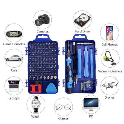 HPMAISON 122 in 1 Precision Screwdriver Set, Magnetic Mini Screwdriver Set DIY Repair Tools Kit for iPhone, Laptop, PC, Watch, Glasses and Other Electronics with Magnetic Memory Mat