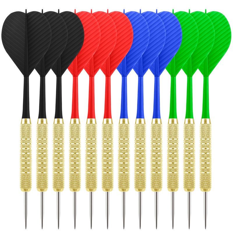 CyeeLife Steel Tip Darts,12 Pack Metal Tip Dart Set, Darts Metal Tip Set, Metal Darts for Dartboard