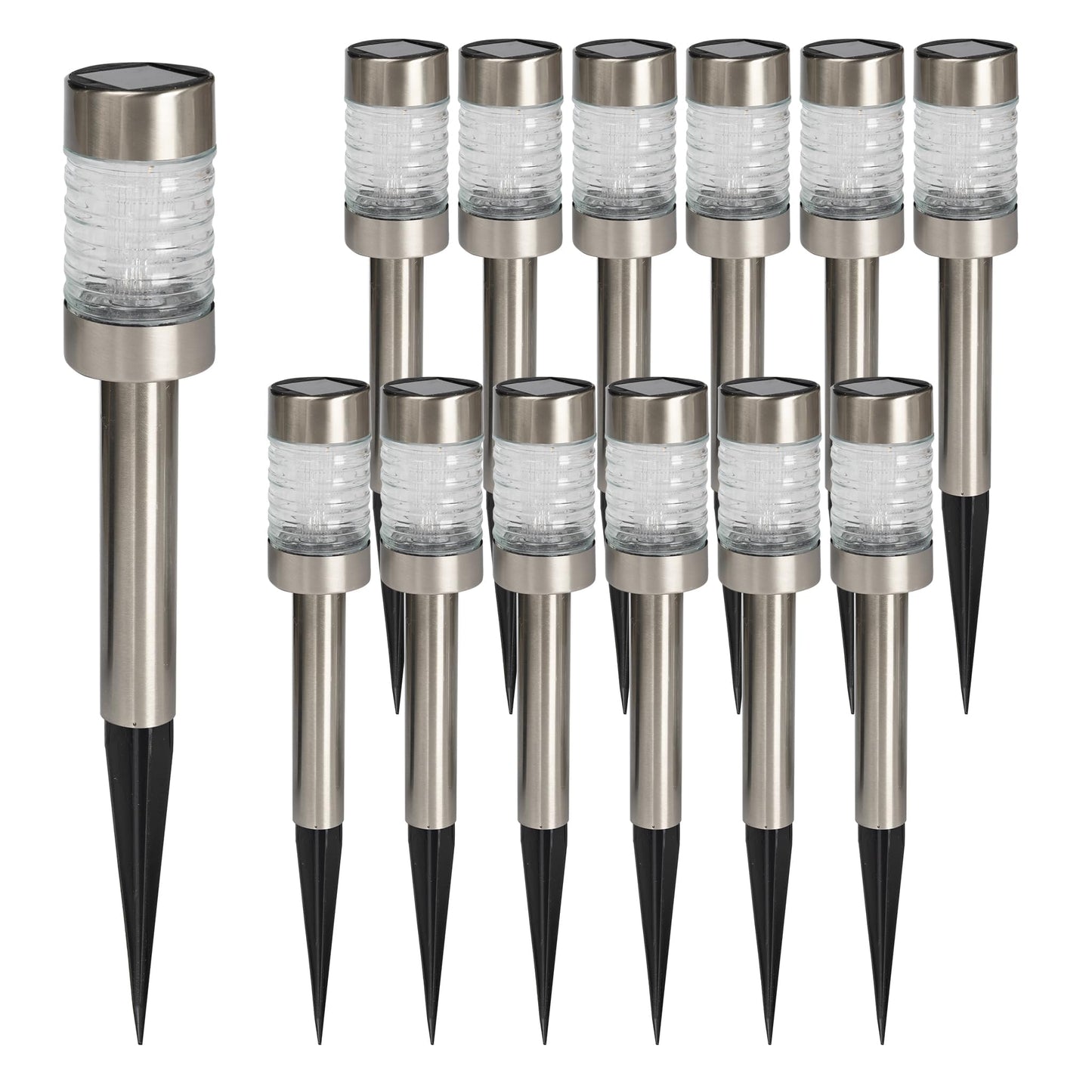 Dazzle Bright Solar Pathway Lights Outdoor, 12 Pack LED Solar Powered Waterproof Garden Lights, Landscape Lighting for Walkway Driveway Lawn Patio Yard Decoration, Warm White