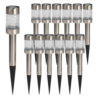 Dazzle Bright Solar Pathway Lights Outdoor, 12 Pack LED Solar Powered Waterproof Garden Lights, Landscape Lighting for Walkway Driveway Lawn Patio Yard Decoration, Warm White