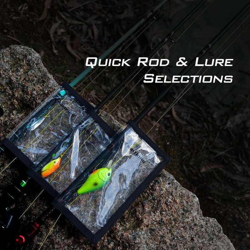 KastKing Madbite Lure Wraps, Available in Two Sizes, Keeps Lures Safe, Durable & Clear PVC, Easily See Lures, Easy Open and Close Hook & Loop System, Great Value, Includes 4 Lure Wraps