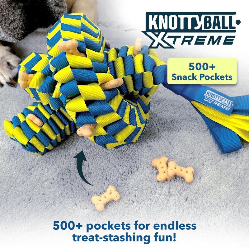 Race&Herd KnottyBall Xtreme Snuffle Ball for Dogs - Interactive Dog Puzzle Toy for Smart Dogs, Treat Puzzle Toys for Dogs Enrichment, Dog Snuffle Toy Ball Treat Dispensing Smart Dog Toys