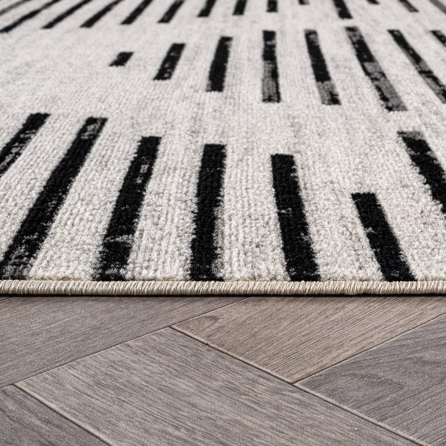 Rugshop Contemporary Abstract Indoor Area Rug for Entryway,Bedroom,Kitchen Rug Low Pile Rug with Jute Backing 4' x 6' Cream