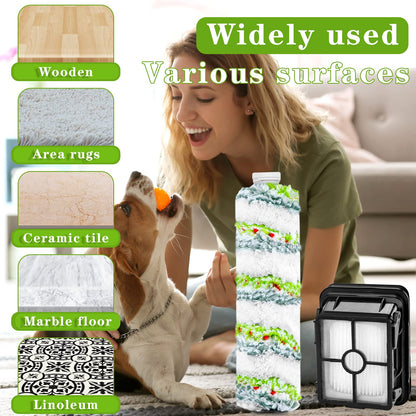 2554 2554A 2590 2593 2596 Replacement Parts for Bissell CrossWave Max and HydroSteam 35151 3515 35152 3513 3518, 3 Pack CrossWave Pet Brush Rolls 2788 and 3 Pack Filters 1866, 1618641 1608684 LUXRILIX