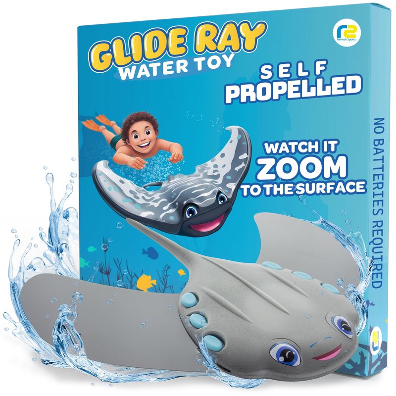 Swimming Pool Toys for Kids: Stingray Pool Torpedo Swim Toy - Self Propelled Water Toy Glides Underwater - Best Water Games & Outdoor Gifts for Boys & Girls - Diving Toys For Kids Ages 5 6 7 8 9 10 +