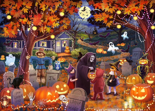 HUADADA Jigsaw Puzzles for Adults 1000 Pieces, Horror Night Interlock Perfectly Letter on Back No Dust, Home Decor Birthday Party Toy for Men Women Elders Seniors (27.5"x19.6"), 1:1 Poster