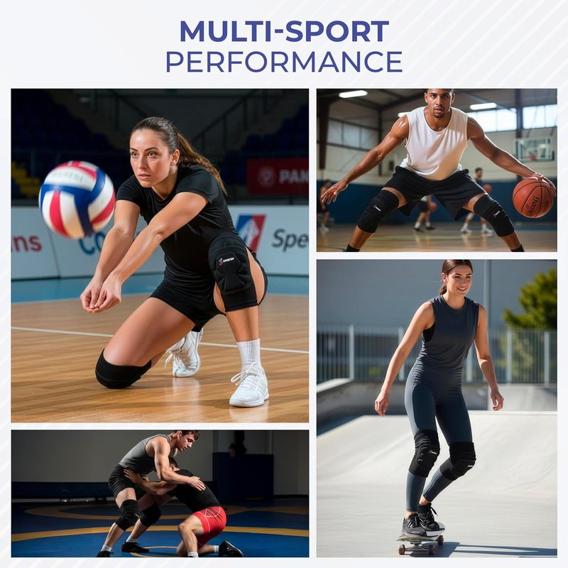 Sports Knee Pads - Ergonomic Segmented Padding for Enhanced Protection | Youth & Adult Sizes, 1 Pair