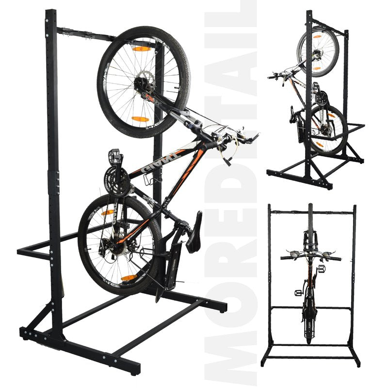 Freestanding 5 Bike Storage Rack for Garage, Hold Multiple Bicycles, Mountain Bikes, Road Bikes, Kids’ Bicycles and E-Bikes
