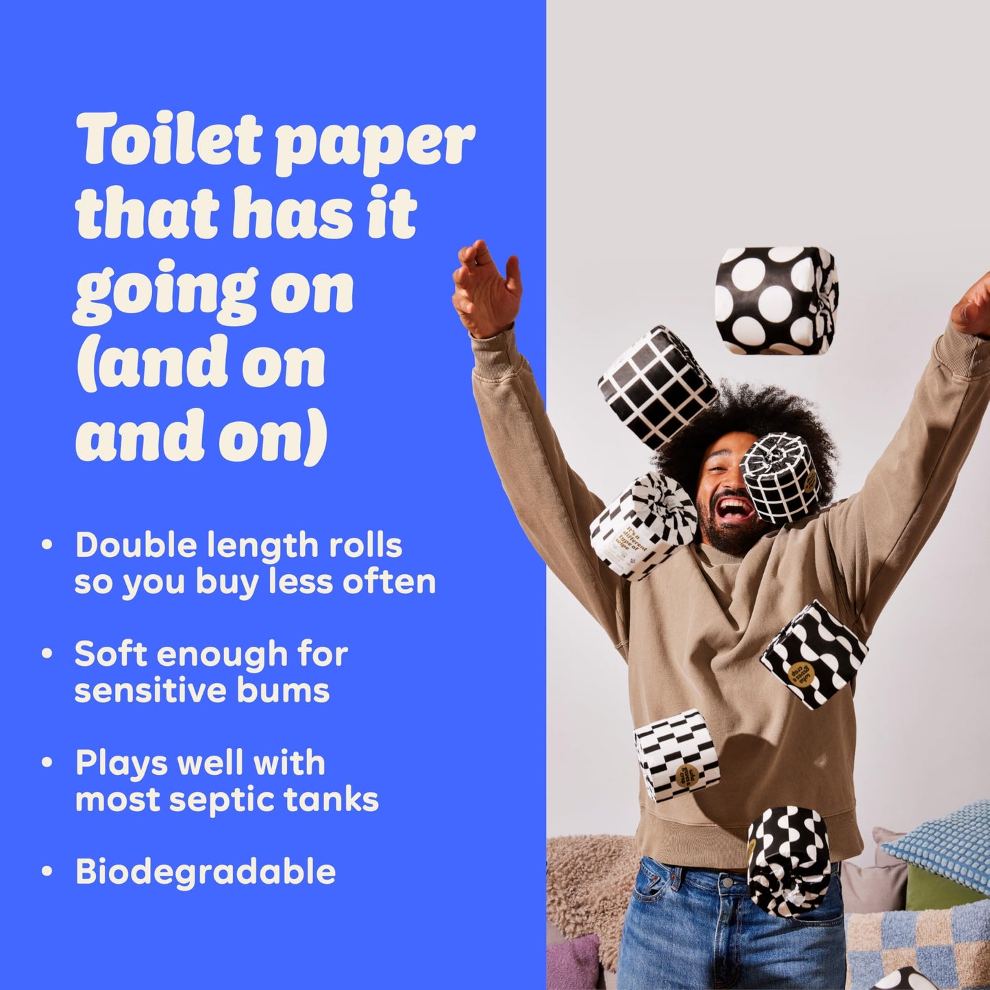 Who Gives A Crap – Premium Bamboo Toilet Roll | Box of 48 Toilet Rolls (3-Ply, 370 Sheets) | Soft, Strong, Sustainable, Biodegradable, Plastic-Free