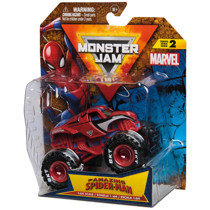 Monster Jam, Marvel Official Spider-Man Monster Truck, Die-Cast Vehicle, 1:64 Scale, Super Hero Kids Toys for Boys Ages 3 and up