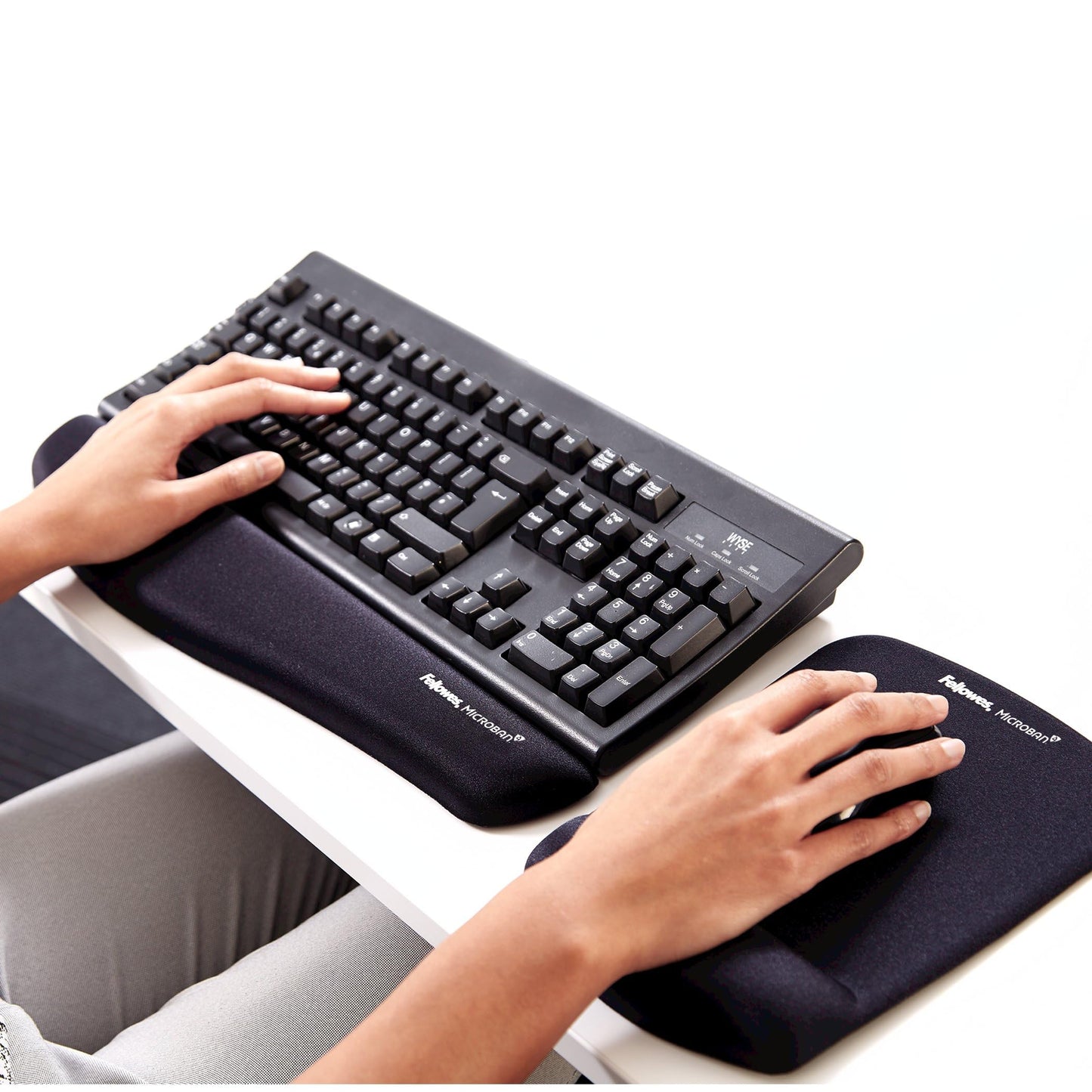 Fellowes PlushTouch Foam Keyboard Wrist Rest with MICROBAN - Graphite (9252301)