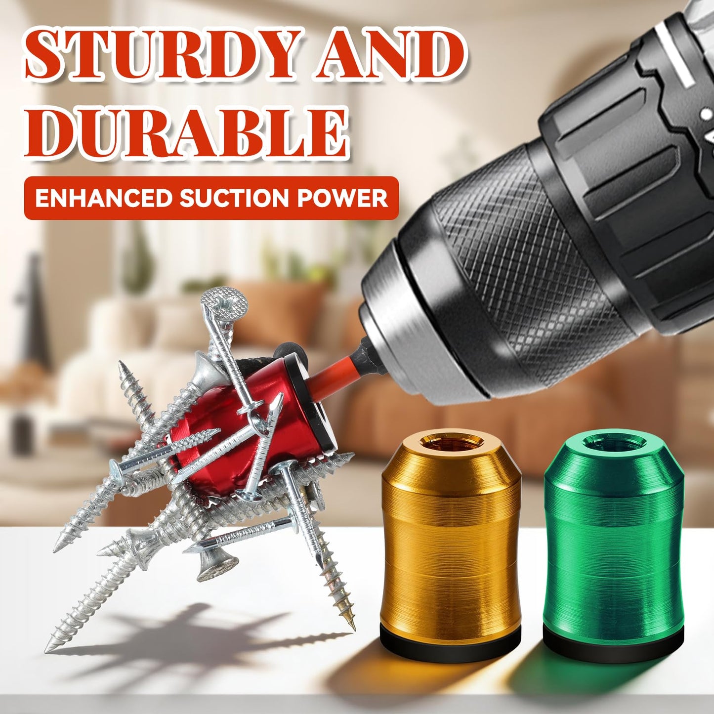 6Pcs Strong Magnetic Screw Ring with PH2 Screwdriver Bit Set Anti-Slip Design Magnetic Ring Screw Holder for Hex Screwdriver and Power Bits Removable Household Tool for Drill Tool Mechanic Carpenter