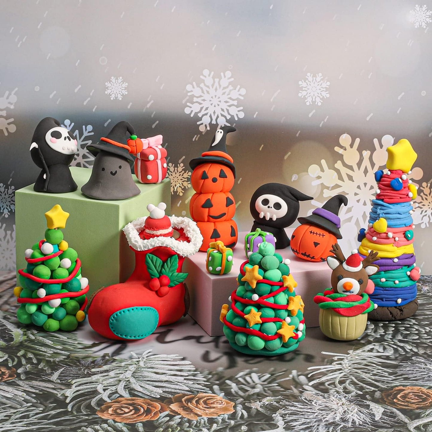 CiaraQ Modeling Clay Kit - 50 Colors Air Dry Clay with Sculpting Tools, Ideal for Crafting, DIY Projects. Easter/Halloween/Christmas Gifts