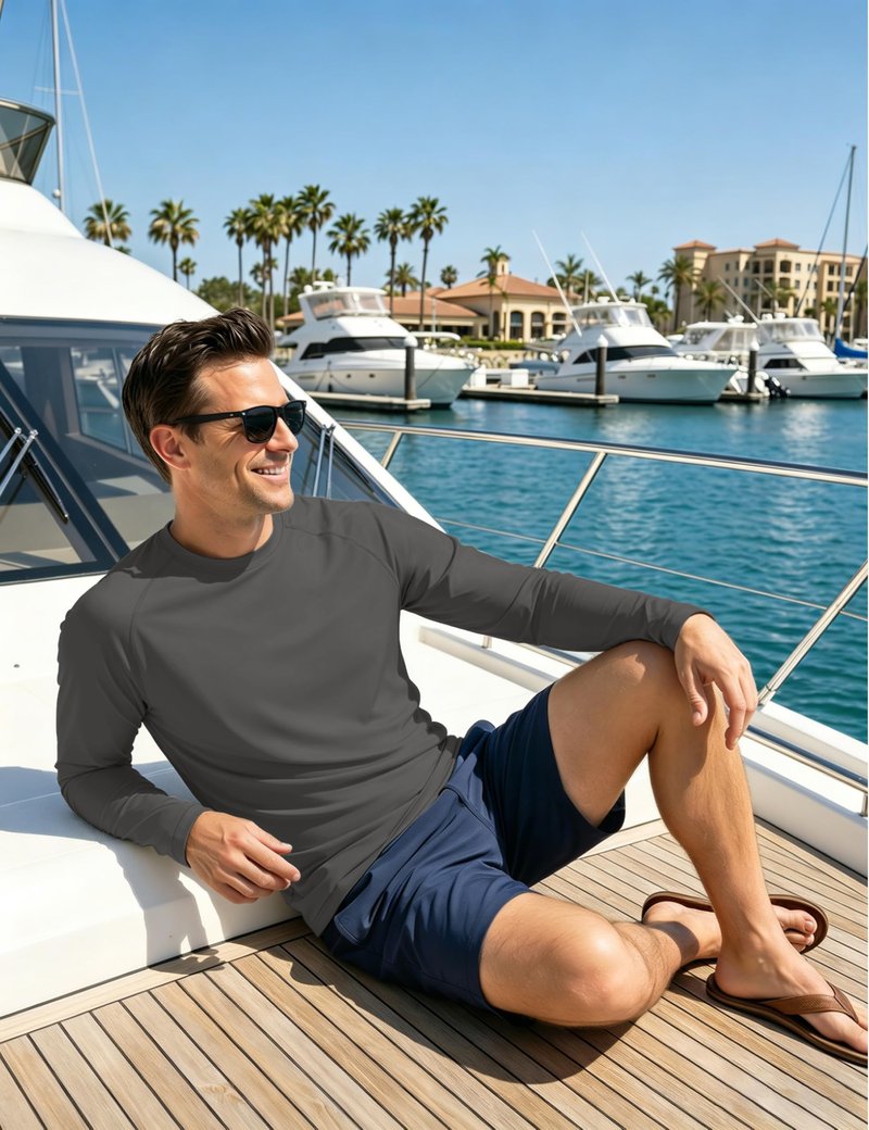 MAGCOMSEN 4 Pack Men's Shirts Long Sleeve Sun Protection UPF 50+ UV SPF Dry Fit T-Shirts for Workout Athletic Hiking L