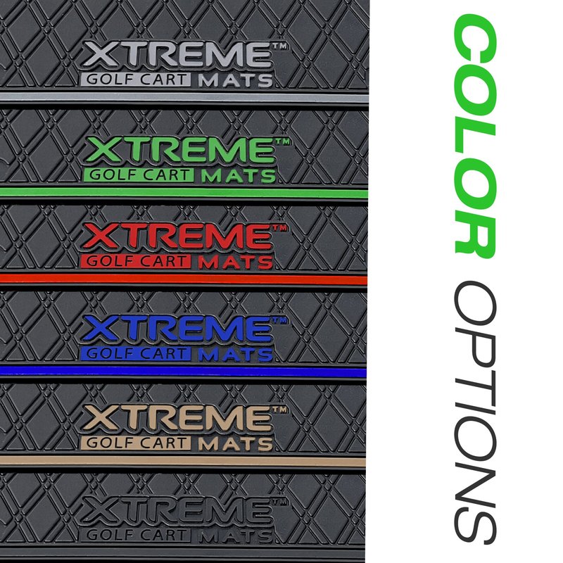Xtreme Golf Cart Mats Rubber Floor Mat Compatible with Evolution Classic Plus/Pro, Forester, Turfman (17-22) Golf Cart Models | Full Coverage Liner Protection - Red Trim