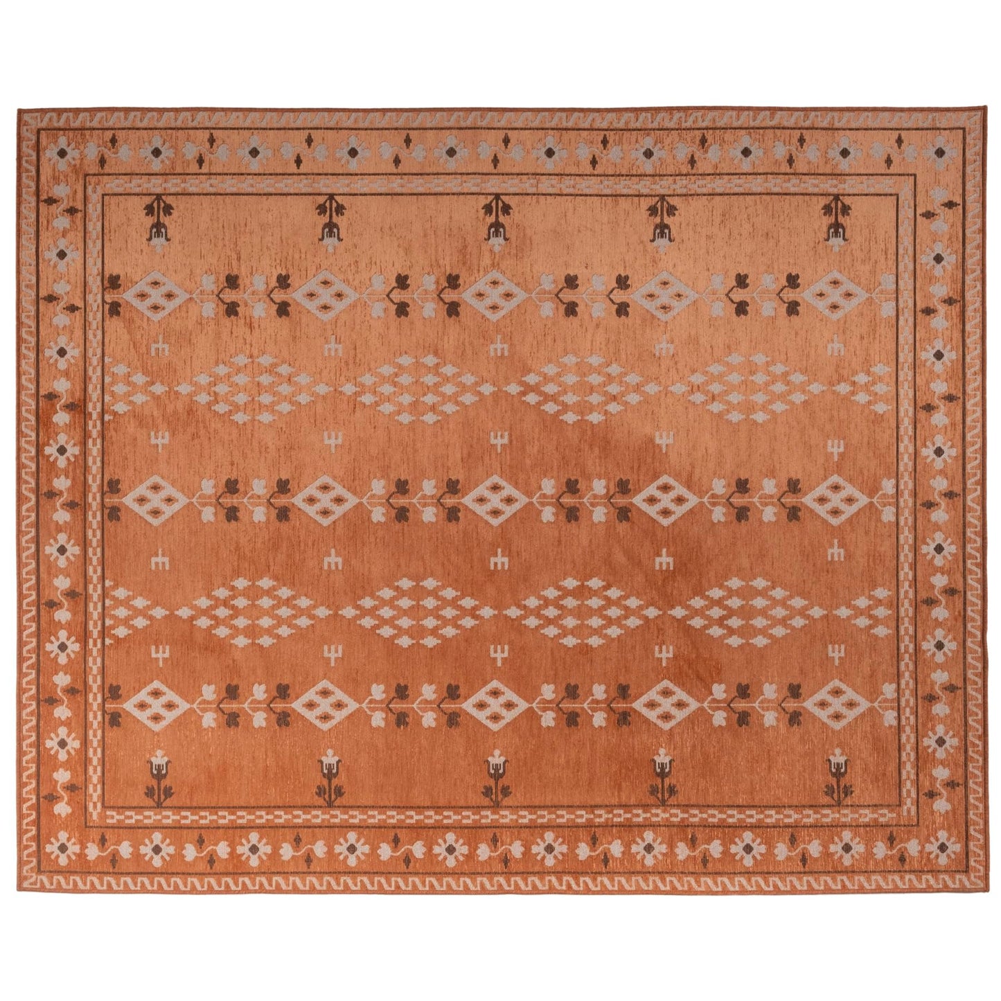 Revival Rugs Garland 8'x10' Washable Area Rug for Living Room Bedroom Dining Room - Oeko-TEX Certified, Peach