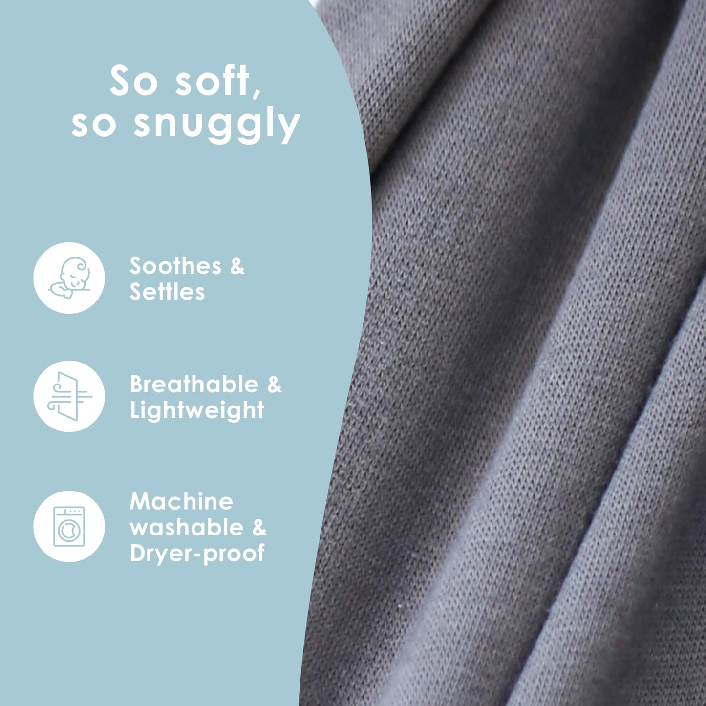 Sleepy Wrap Baby Carrier Newborn to Toddler - Hands-Free Baby Wrap Carrier - Stretchy & Ergonomic Baby Wraps Carrier - Lightweight Baby Carrier Wrap 7-35 lbs / 3-15 kg (Dark Grey)