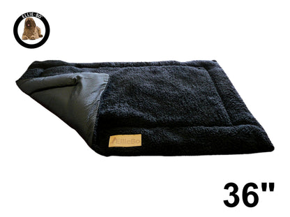 Ellie-Bo Large Black Sherpa Fleece Mat for 36-inch Dog Cage
