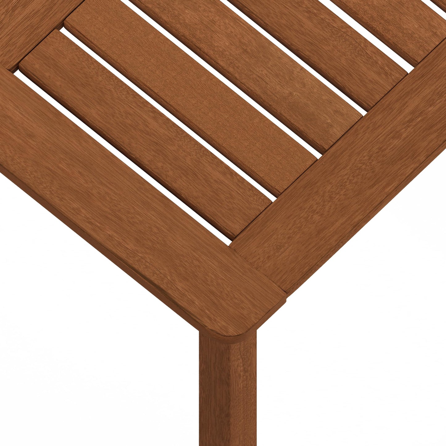 Furinno FG18006 Tioman Hardwood Patio Furniture Square Table with Umbrella Hole, Natural, 35.4"D x 35.4"W x 29.2"H