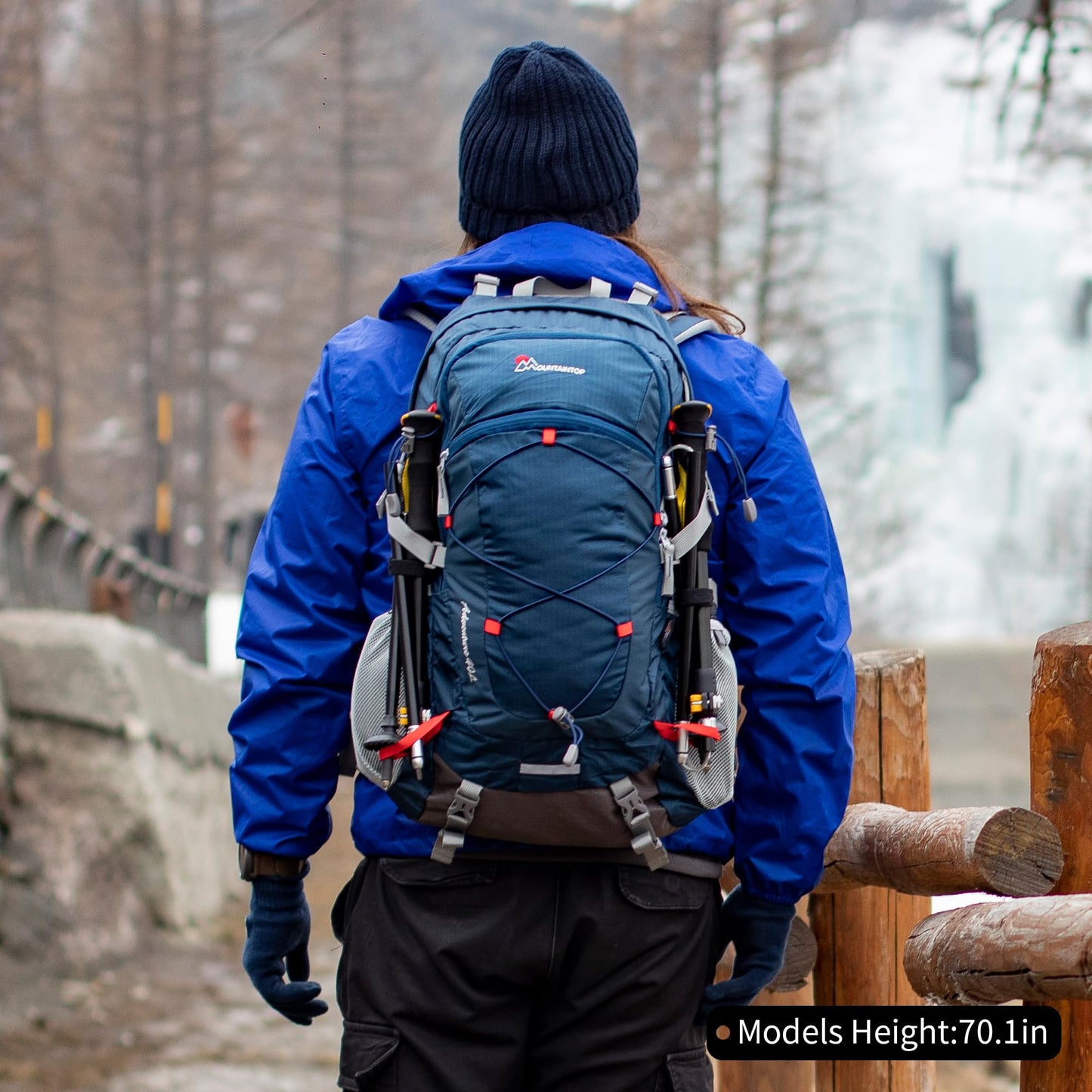 MOUNTAINTOP Hiking Backpack 40L Water Resistent Trekking Rucksack for Men Women Outdoor Traveling pack Daypack 55 x 35 x 25 cm