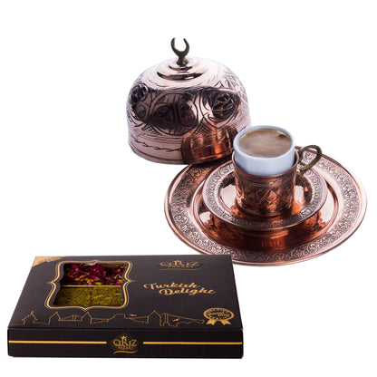 Cerez Pazari Turkish Delight Pistachio with Fantastic Rose & Pomegranate Flavour Experience in Luxury Gift Box 8.8 oz | Assorted Gourmet Soft Candy, Sweet Vegan Traditional Lokum (Loukoumi) (9-11 Pcs)