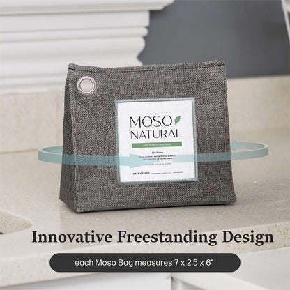 Moso Natural Air Purifying Bag 300g (3 Pack). A Scent Free Odour Eliminator for Closets, Bathrooms, Laundry and Pet Areas. Premium Moso Bamboo Charcoal