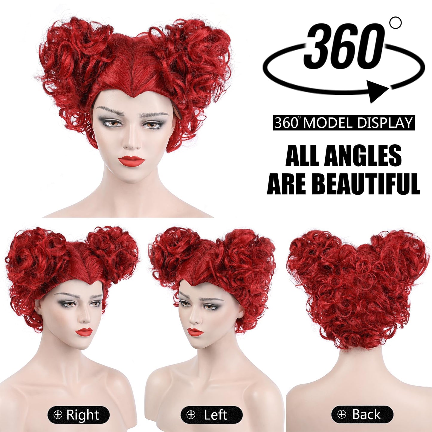 MUPUL Halloween Costume Wigs For Women (Red/Queen)