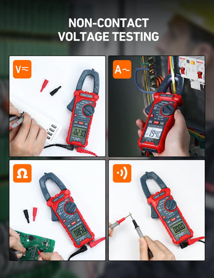 AstroAI Digital Clamp Meter Multimeter 2000 Counts Amp Voltage Tester Auto-ranging with AC/DC Voltage, AC Current, Resistance, Capacitance, Continuity, Live Wire Test, NCV, Blue