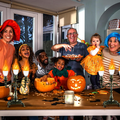 AYOGU 6-Pack LED Flame Light Bulb, 3 Mode E12 Edison Bulb, 1.2W Warm White, for Chandelier, Halloween Decorations, Christmas, Outdoor, Indoor