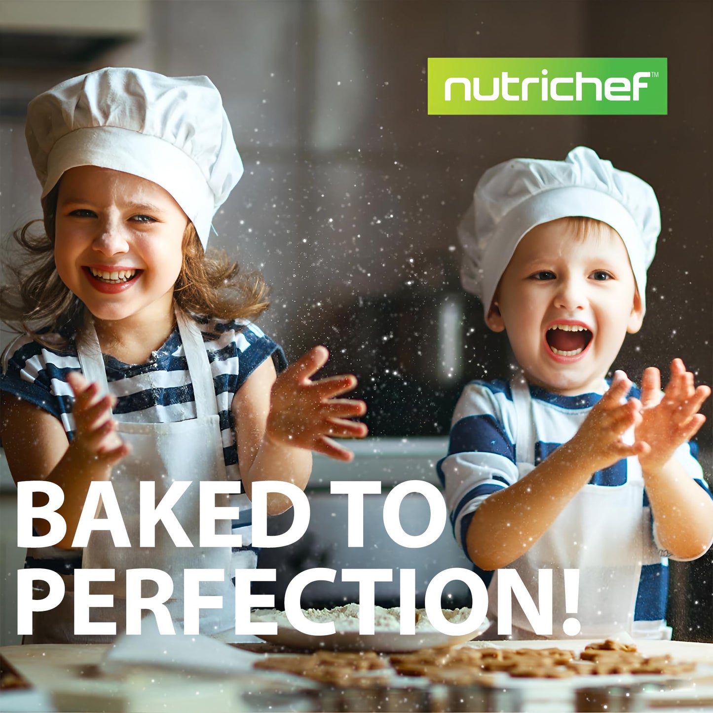 NutriChef 3-Piece Nonstick Kitchen Oven Baking Pans - Premium & Stylish Non-Stick Steel, Commercial Grade Restaurant Quality Metal Bakeware with Red Silicone Handles - Easy to Clean