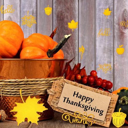 12 Pieces Thanksgiving Metal Cutting Dies Maple Leaf Metal Die Cuts Fall Leaves Thanksgiving Word Cuts Stencils for Fall DIY Scrapbooking Card Making Craft Decorations