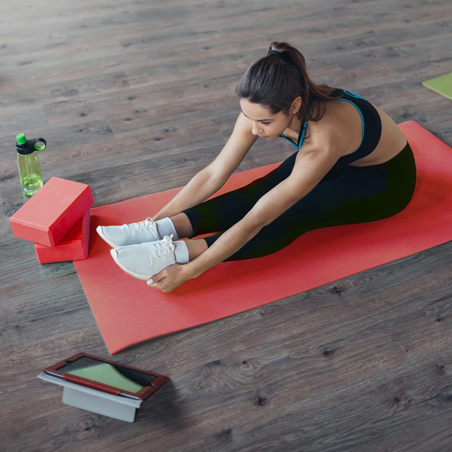 BalanceFrom 7-Piece Yoga Set with 71x24x0.5 Inches Extra Thick Mat and Carrying Sling – Includes 2 Blocks, Stretch Strap, 2 Towels, and Knee Pad for Home, Studio, and Gym Workouts