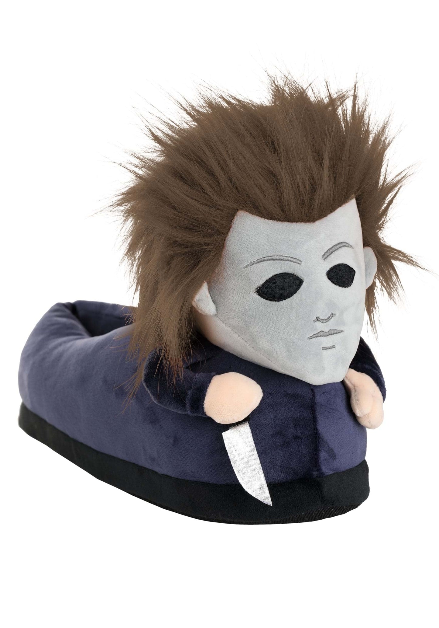 FUN.COM Michael Myers Halloween Slippers for Adults, Officially Licensed Halloween Movie Horror Slippers X-Small, Black, X-Small