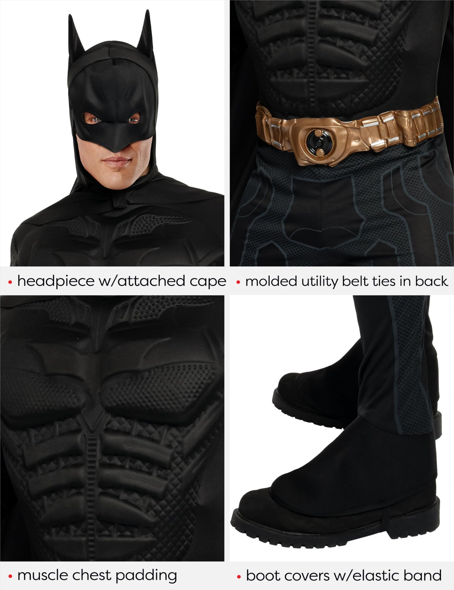 Rubies DC Batman The Dark Knight Rises: Batman Costume for Adults, Men's Large