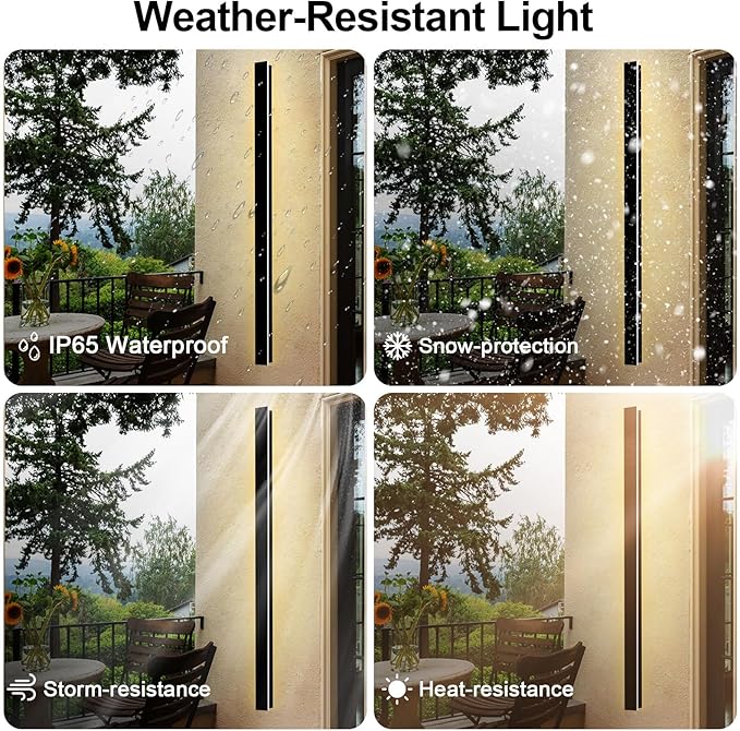 71 Inch Modern Outdoor Wall Lights Long Outdoor Wall Sconce IP65 Waterproof Linear Exterior Wall Lamp 3000K LED Exterior Light Fixtures for House Patio Garage