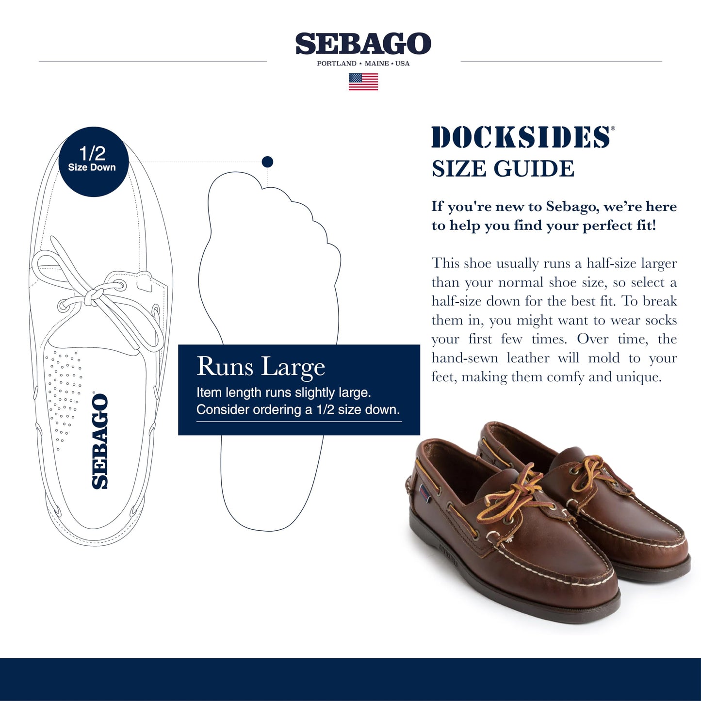 Sebago Docksides, Men Boat Shoes, Brown (Brown Oiled Waxy Lea), 9.5 UK (44 EU)